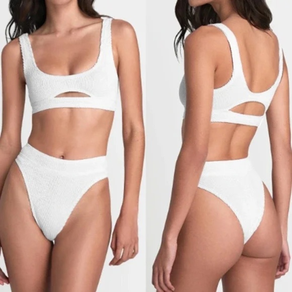 Aerie White Ribbed Highwaisted Bikini Set